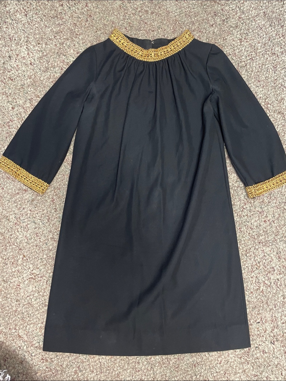 Vintage 60s lbd - Gold brocade Trim -maternity